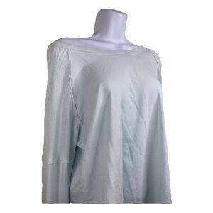 Athleticwear Light blue Cotton Wide Neck Sweatshirt Women's Size Large